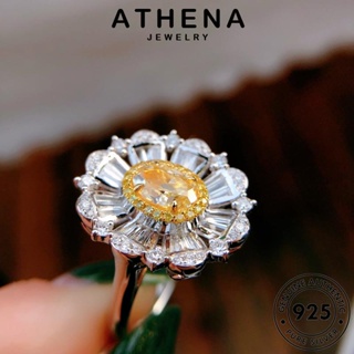 ATHENA JEWELRY เงิน 925 ต้นฉบับ ผู้หญิง เกาหลี เครื่องประดับ ดอกไม้ที่สร้างสรรค์ เครื่องประดับ Silver ซิทริน แหวน แท้ แฟชั่น R1918