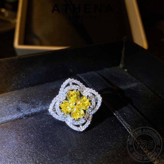 ATHENA JEWELRY แหวน เครื่องประดับ แฟชั่น Silver เกาหลี ต้นฉบับ เครื่องประดับ ไพลิน 925 แท้ เงิน โคลเวอร์สี่ใบส่วนบุคคล ผู้หญิง R1920