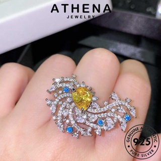 ATHENA JEWELRY แฟชั่น แท้ เงิน ต้นฉบับ ผู้หญิง แหวน เครื่องประดับ 925 Silver เกาหลี ดอกไม้ที่สร้างสรรค์ ไพลิน เครื่องประดับ R1924