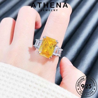 ATHENA JEWELRY เงิน ซิทริน ตารางบุคลิกภาพ แฟชั่น เครื่องประดับ แหวน เครื่องประดับ แท้ ต้นฉบับ เกาหลี ผู้หญิง 925 Silver R1934