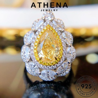 ATHENA JEWELRY เกาหลี เครื่องประดับ หยดน้ำที่สร้างสรรค์ ต้นฉบับ แท้ เครื่องประดับ Silver เงิน 925 แฟชั่น แหวน ซิทริน ผู้หญิง R1939