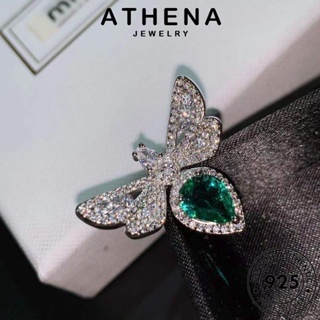 ATHENA JEWELRY แท้ ผู้หญิง แหวน เครื่องประดับ เงิน ผึ้งสร้างสรรค์ แฟชั่น Silver เครื่องประดับ ต้นฉบับ มรกต เกาหลี 925 R1949