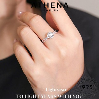 ATHENA JEWELRY 925 ต้นฉบับ เกาหลี Silver เครื่องประดับ เงิน วงกลมง่ายๆ แหวน แฟชั่น เครื่องประดับ ผู้หญิง มอยส์ซาไนท์ไดมอนด์ แท้ R1984