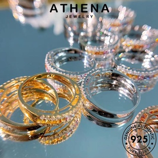 ATHENA JEWELRY เครื่องประดับ เครื่องประดับ เกาหลี ต้นฉบับ แฟชั่น สีบุคลิกภาพ ทองไพลิน ผู้หญิง 925 เงิน Silver แท้ แหวน R1987