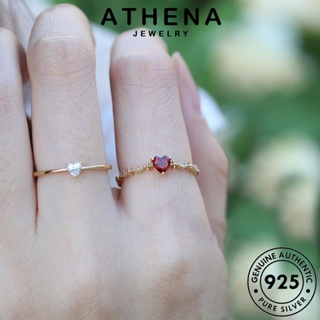 ATHENA JEWELRY ผู้หญิง ต้นฉบับ Silver เงิน แหวน เครื่องประดับ เครื่องประดับ ความรักที่เรียบง่าย แท้ ทองทับทิม เกาหลี 925 แฟชั่น R1990