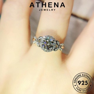 ATHENA JEWELRY ต้นฉบับ เครื่องประดับ เกาหลี วงกลมง่ายๆ แหวน Silver แฟชั่น แท้ เงิน ผู้หญิง มอยส์ซาไนท์ไดมอนด์ เครื่องประดับ 925 R1992