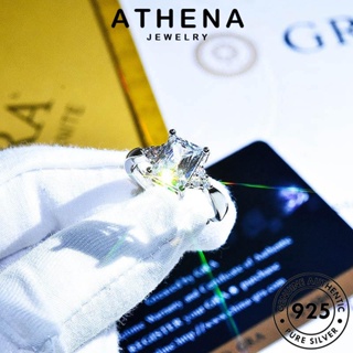 ATHENA JEWELRY ต้นฉบับ 925 เงิน แท้ ผู้หญิง Silver มอยส์ซาไนท์ไดมอนด์ แหวน จัตุรัสแฟชั่น เครื่องประดับ แฟชั่น เครื่องประดับ เกาหลี R2011