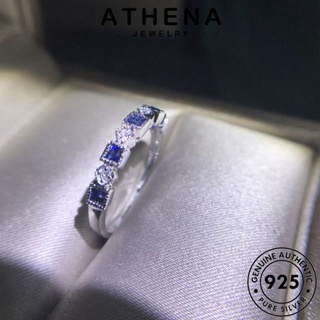 ATHENA JEWELRY แฟชั่น 925 ต้นฉบับ มรกต แหวน เครื่องประดับ ผู้หญิง เกาหลี เครื่องประดับ แท้ เพชรเหลี่ยมส่วนบุคคล เงิน Silver R2018