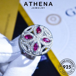 ATHENA JEWELRY แหวน ผู้หญิง เงิน เครื่องประดับ ทับทิม ต้นฉบับ เกาหลี เครื่องประดับ แท้ แฟชั่น ดอกไม้ที่สร้างสรรค์ 925 Silver R2019