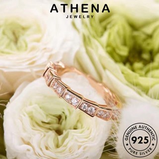 ATHENA JEWELRY แท้ ไดมอนด์ เงิน 925 ต้นฉบับ แหวน เครื่องประดับ Silver โกลด์ งูธรรมดา เครื่องประดับ ผู้หญิง มอยส์ซาไนท์ แฟชั่น เกาหลี R2028