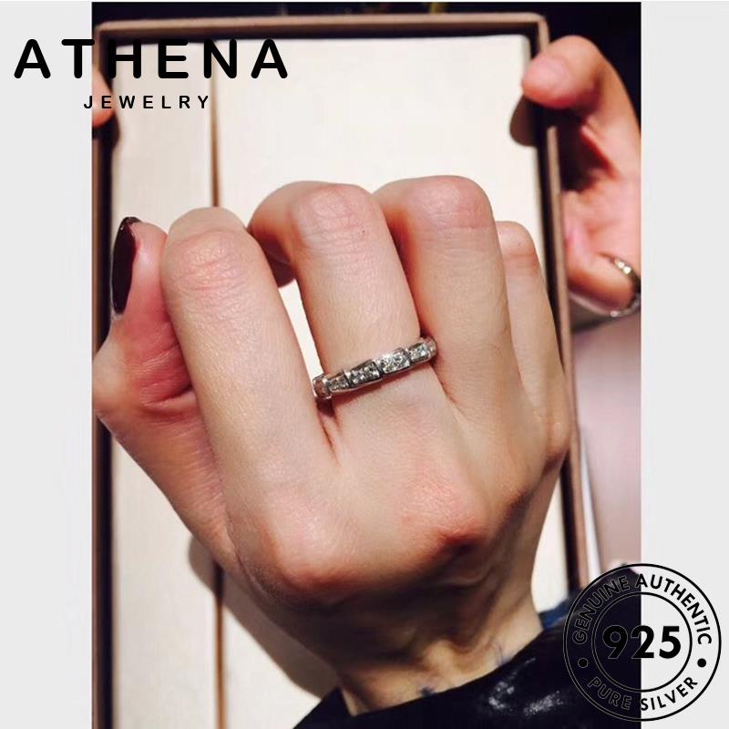 ATHENA JEWELRY แท้ ไดมอนด์ เงิน 925 ต้นฉบับ แหวน เครื่องประดับ Silver โกลด์ งูธรรมดา เครื่องประดับ ผู้หญิง มอยส์ซาไนท์ แฟชั่น เกาหลี R2028