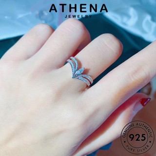 ATHENA JEWELRY 925 เงิน ผู้หญิง แฟชั่น รูปร่าง V แฟชั่น ต้นฉบับ เครื่องประดับ เครื่องประดับ แหวน มอยส์ซาไนท์ไดมอนด์ แท้ Silver เกาหลี R1962