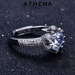 ATHENA JEWELRY แท้ เครื่องประดับ แหวน เงิน เกาหลี ต้นฉบับ Silver แฟชั่น แฟชั่น 925 มอยส์ซาไนท์ไดมอนด์ เครื่องประดับ ผู้หญิง R1964