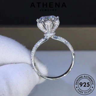 ATHENA JEWELRY แหวน เงิน Silver 925 ต้นฉบับ แฟชั่น แท้ เครื่องประดับ ผู้หญิง เครื่องประดับ อุ้งเท้าแมวที่เรียบง่าย เกาหลี มอยส์ซาไนท์ไดมอนด์ R2044