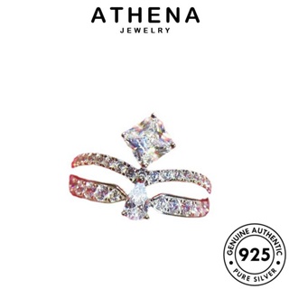 ATHENA JEWELRY ต้นฉบับ มงกุฎแฟชั่น แท้ Silver เกาหลี แหวน ผู้หญิง 925 เครื่องประดับ เงิน มอยส์ซาไนท์ไดมอนด์ เครื่องประดับ แฟชั่น R2046