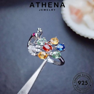 ATHENA JEWELRY Silver เกาหลี เครื่องประดับ ทับทิม เครื่องประดับ 925 ผู้หญิง เงิน ต้นฉบับ แหวน แฟชั่น แท้ นกยูงที่สร้างสรรค์ R2049