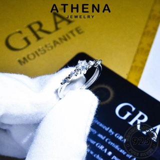 ATHENA JEWELRY 925 เงิน แท้ เครื่องประดับ เครื่องประดับ มอยส์ซาไนท์ไดมอนด์ เกาหลี ผู้หญิง ต้นฉบับ แหวน แฟชั่น Silver เรียบง่าย R2055