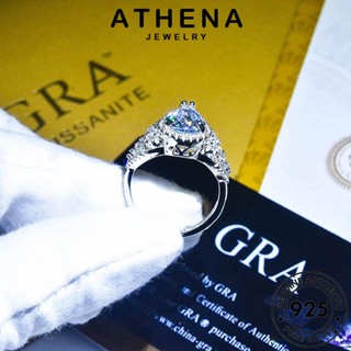 ATHENA JEWELRY มอยส์ซาไนท์ไดมอนด์ 925 เครื่องประดับ เครื่องประดับ ต้นฉบับ เงิน เกาหลี หยดแบบคลาสสิก แหวน แท้ ผู้หญิง Silver แฟชั่น R2071