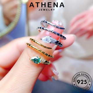 ATHENA JEWELRY เครื่องประดับ แหวน Silver เครื่องประดับ ผู้หญิง 925 โกลด์ ต้นฉบับ มอยส์ซาไนท์ ไดมอนด์ แท้ งูที่สร้างสรรค์ แฟชั่น เงิน เกาหลี R2085