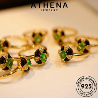 ATHENA JEWELRY วินเทจ แฟชั่น เครื่องประดับ มรกต เครื่องประดับ Silver 925 เกาหลี แท้ เงิน ต้นฉบับ ผู้หญิง แหวน R2092