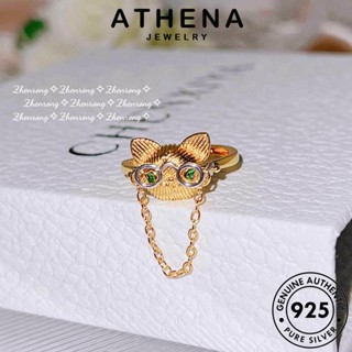 ATHENA JEWELRY เครื่องประดับ แฟชั่น Silver เกาหลี แมวน่ารัก เงิน แท้ แหวน 925 เครื่องประดับ ต้นฉบับ ผู้หญิง R2101