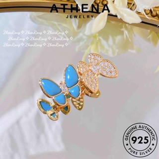 ATHENA JEWELRY เครื่องประดับ เงิน เกาหลี ผู้หญิง แหวน แท้ Silver ผีเสื้อที่สร้างสรรค์ เครื่องประดับ แฟชั่น 925 ต้นฉบับ มอยส์ซาไนท์ไดมอนด์ R2102