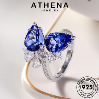 ATHENA JEWELRY แฟชั่น Silver ต้นฉบับ รูปทรงหยดน้ำย้อนยุค เครื่องประดับ แท้ ไพลิน 925 ผู้หญิง เครื่องประดับ เกาหลี แหวน เงิน R2116