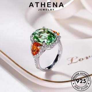 ATHENA JEWELRY มรกต เงิน แฟชั่น วงรีแฟชั่น เครื่องประดับ ผู้หญิง เกาหลี แหวน เครื่องประดับ 925 แท้ Silver ต้นฉบับ R2123