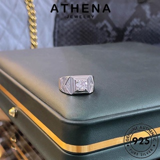 ATHENA JEWELRY Silver 925 เครื่องประดับ แท้ มอยส์ซาไนท์ไดมอนด์ ผู้ชาย แหวน แฟชั่น เครื่องประดับ เกาหลี ครอบงำ เงิน ต้นฉบับ R2138