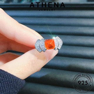 ATHENA JEWELRY เกาหลี แฟชั่น ผู้หญิง เงิน แท้ 925 มรกต เครื่องประดับ แหวน จัตุรัสย้อนยุค ต้นฉบับ Silver เครื่องประดับ R2140