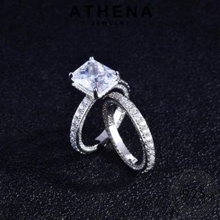 ATHENA JEWELRY ต้นฉบับ แฟชั่น Silver เกาหลี แท้ เครื่องประดับ เครื่องประดับ 925 เงิน แหวน จัตุรัสแฟชั่น คู่รัก มอยส์ซาไนท์ไดมอนด์ R2158