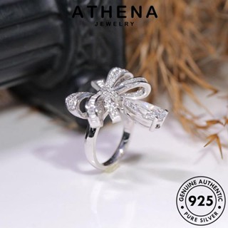 ATHENA JEWELRY เกาหลี เงิน 925 ผู้หญิง แหวน เครื่องประดับ ต้นฉบับ แท้ โบว์สร้างสรรค์ แฟชั่น มอยส์ซาไนท์ไดมอนด์ เครื่องประดับ Silver R2160