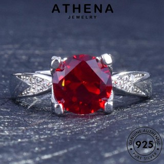 ATHENA JEWELRY ผู้หญิง แฟชั่น ต้นฉบับ สีที่เรียบง่าย เครื่องประดับ แหวน 925 เกาหลี เครื่องประดับ เงิน Silver แท้ ทองทับทิม R2164