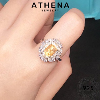 ATHENA JEWELRY วงรีคลาสสิก ซิทริน แฟชั่น Silver เครื่องประดับ เครื่องประดับ ผู้หญิง เกาหลี แท้ แหวน 925 เงิน ต้นฉบับ R2195