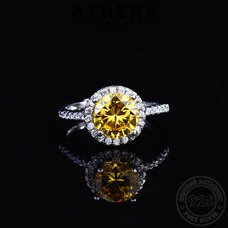 ATHENA JEWELRY ซิทริน เกาหลี เงิน แท้ แฟชั่น เครื่องประดับ รอบแฟชั่น ผู้หญิง แหวน ต้นฉบับ 925 Silver เครื่องประดับ R2210