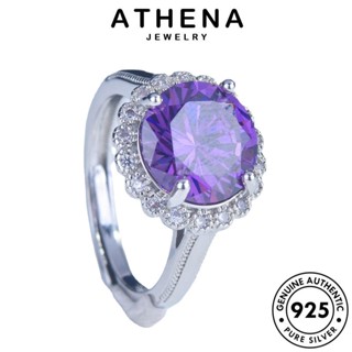 ATHENA JEWELRY 925 เงิน พลอยสีม่วง เครื่องประดับ ผู้หญิง Silver รอบย้อนยุค ต้นฉบับ เครื่องประดับ แหวน แท้ เกาหลี แฟชั่น R2167