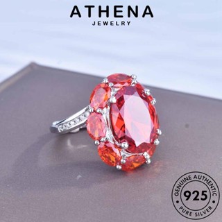 ATHENA JEWELRY แฟชั่น เงิน ผู้หญิง เครื่องประดับ 925 ต้นฉบับ เครื่องประดับ Silver แท้ แหวน เกาหลี ทับทิม รูปไข่อารมณ์ R2174