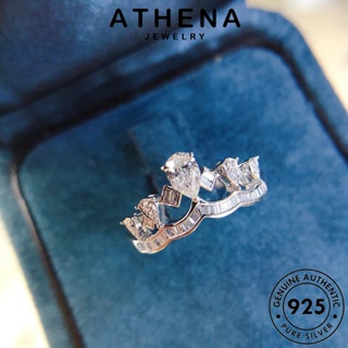 ATHENA JEWELRY แฟชั่น ผู้หญิง เกาหลี มงกุฎหรูหรา 925 แท้ มอยส์ซาไนท์ไดมอนด์ เงิน Silver ต้นฉบับ เครื่องประดับ แหวน เครื่องประดับ R2245