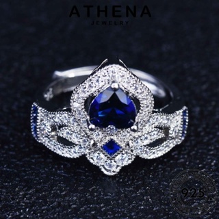 ATHENA JEWELRY ไพลิน เครื่องประดับ Silver ผู้หญิง มงกุฎวินเทจ แฟชั่น ต้นฉบับ 925 แท้ เกาหลี เครื่องประดับ เงิน แหวน R2253