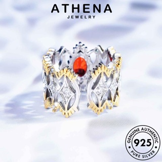 ATHENA JEWELRY เครื่องประดับ แท้ หรูหรา แหวน Silver แฟชั่น เกาหลี ผู้หญิง เครื่องประดับ ต้นฉบับ เงิน ทับทิม 925 R2255