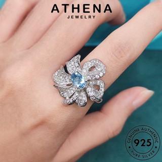 ATHENA JEWELRY Silver ต้นฉบับ ผู้หญิง ดอกไม้อารมณ์ เครื่องประดับ เกาหลี อความารีน แฟชั่น เงิน เครื่องประดับ 925 แท้ แหวน R2260