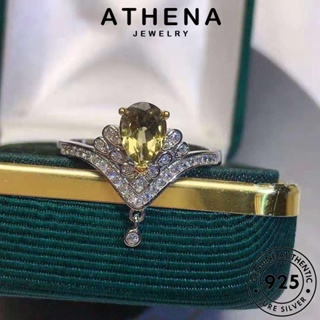 ATHENA JEWELRY รูปร่างหยดอารมณ์ Silver เกาหลี ผู้หญิง เครื่องประดับ เครื่องประดับ 925 แหวน แท้ ต้นฉบับ แฟชั่น เงิน ซิทริน R2291