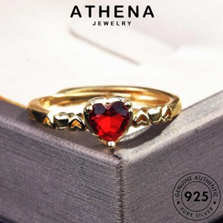 ATHENA JEWELRY ความรักที่เรียบง่าย เงิน เครื่องประดับ ทองทับทิม เกาหลี ผู้หญิง Silver ต้นฉบับ เครื่องประดับ แท้ 925 แฟชั่น แหวน R2312