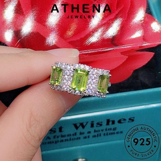 ATHENA JEWELRY ต้นฉบับ เงิน แท้ แหวน มรกต เกาหลี ผู้หญิง รูปทรงเรขาคณิตที่หรูหรา แฟชั่น 925 เครื่องประดับ Silver เครื่องประดับ R2268