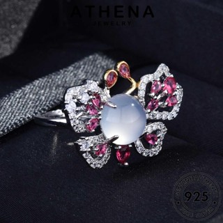 ATHENA JEWELRY ผู้หญิง แท้ ต้นฉบับ เกาหลี แฟชั่น เครื่องประดับ เครื่องประดับ แหวน Silver เงิน ผีเสื้ออารมณ์ 925 คริสตัลเพชรสีชมพู R2276