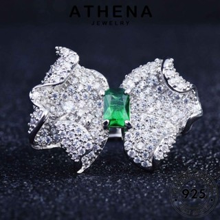 ATHENA JEWELRY แฟชั่น ผู้หญิง Silver แท้ เงิน ต้นฉบับ เครื่องประดับ มรกต โบว์ส่วนบุคคล 925 เครื่องประดับ เกาหลี แหวน R2283