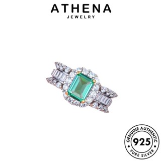 ATHENA JEWELRY ต้นฉบับ มรกต Silver หรูหราสามแถว ผู้หญิง เครื่องประดับ แฟชั่น 925 เงิน แท้ เครื่องประดับ เกาหลี แหวน R2338