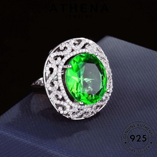 ATHENA JEWELRY เงิน วงรีสุดหรู 925 แท้ เครื่องประดับ ต้นฉบับ แฟชั่น Silver มรกต เครื่องประดับ ผู้หญิง แหวน เกาหลี R2347