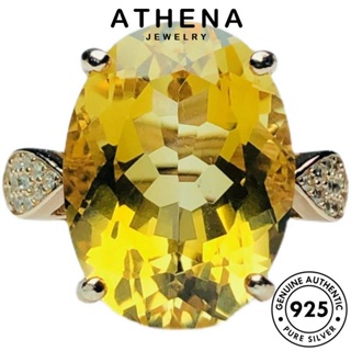 ATHENA JEWELRY แท้ เครื่องประดับ วงรีสุดหรู ทองซิทริน ต้นฉบับ เกาหลี เงิน ผู้หญิง 925 แฟชั่น เครื่องประดับ แหวน Silver R2352