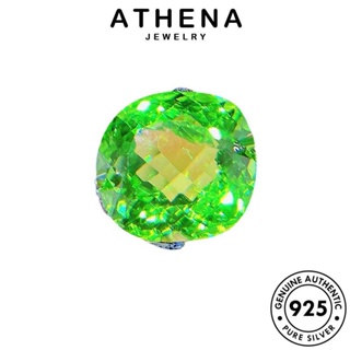 ATHENA JEWELRY แฟชั่น เครื่องประดับ Silver ต้นฉบับ แท้ สี่เหลี่ยมสร้างสรรค์ เกาหลี เครื่องประดับ แหวน เงิน ผู้หญิง มรกต 925 R2328